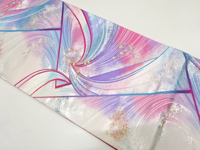 JAPANESE FUKURO OBI FOR FURISODE / WOVEN ABSTRACT